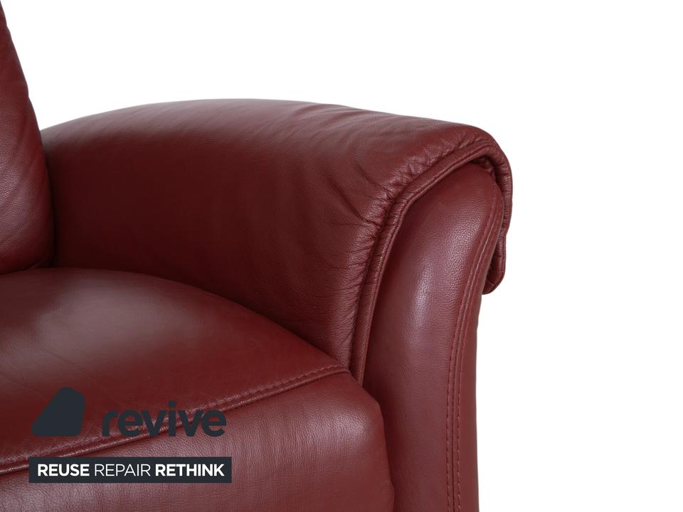 Himolla Leder Sessel Rot Kirschrot manuelle Funktion – Bild 8