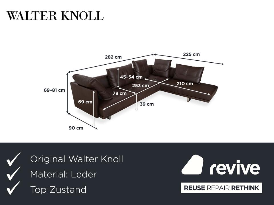Walter Knoll Prime Time Leder Ecksofa Braun Recamiere Rechts – Bild 2