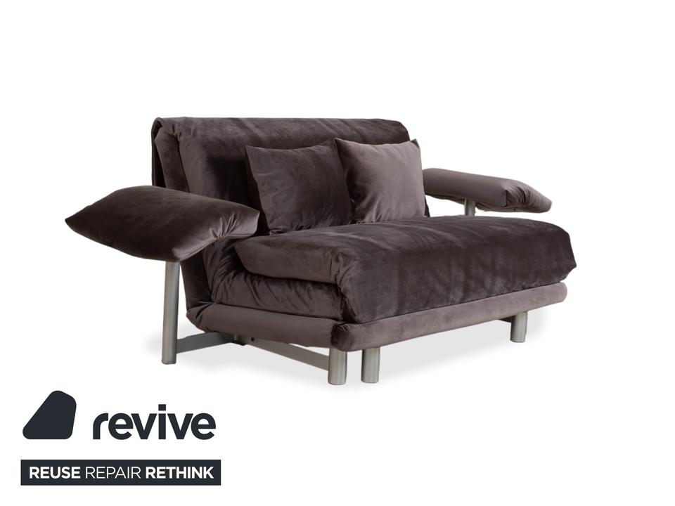 Ligne Roset Multy Zweisitzer inkl. Armlehnen Samt Stoff Grau ✨ – Bild 5