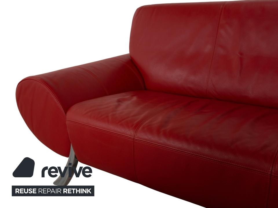 Rolf Benz 545 Leder Zweisitzer Rot Sofa Couch – Bild 4