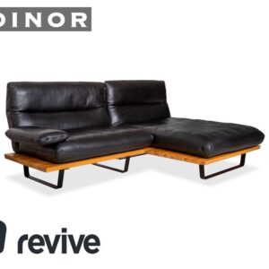 Koinor Marylin Leder Ecksofa Schwarz Holz manuelle Funktion Sofa
