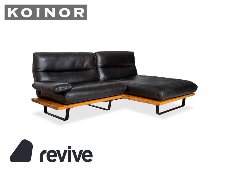 Koinor Marylin Leder Ecksofa Schwarz Holz manuelle Funktion Sofa