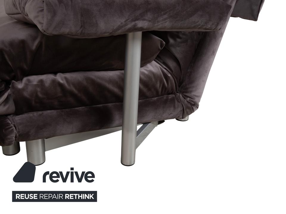 Ligne Roset Multy Zweisitzer inkl. Armlehnen Samt Stoff Grau ✨ – Bild 11