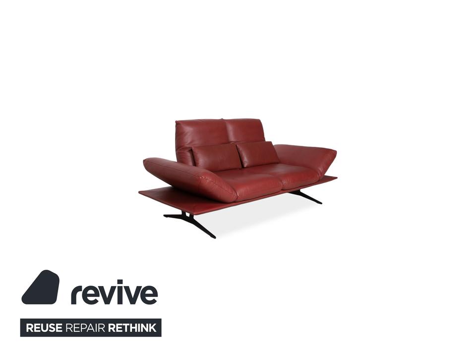 Koinor Francis Leder Zweisitzer Rot manuelle Funktion Sofa Couch – Bild 3