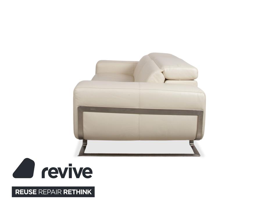 Joop 007 Leder Garnitur Dreisitzer & Zweisitzer Creme Sofa Couch – Bild 19