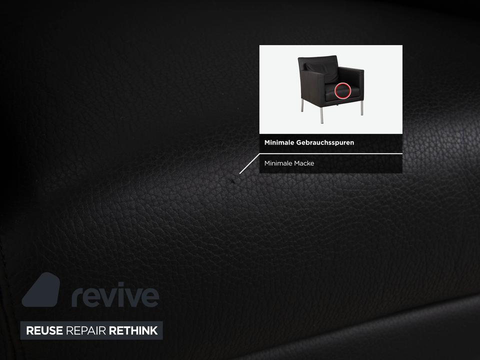 Walter Knoll Jason Leder Sessel Schwarz Nappa Leder Gestell – Bild 7