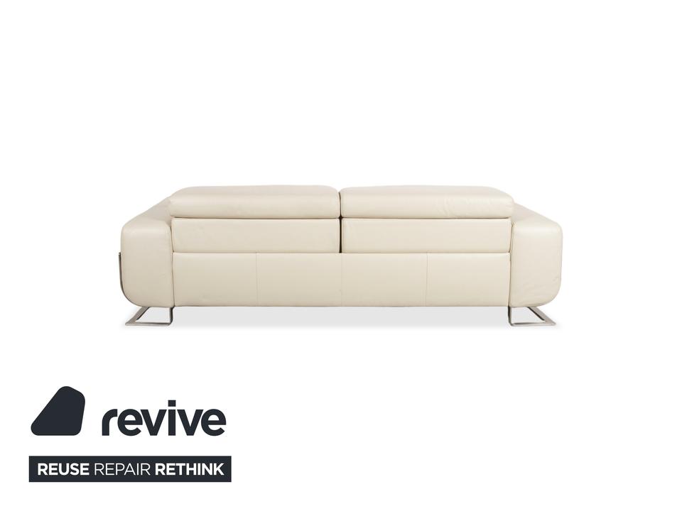 Joop 007 Leder Garnitur Dreisitzer & Zweisitzer Creme Sofa Couch – Bild 14