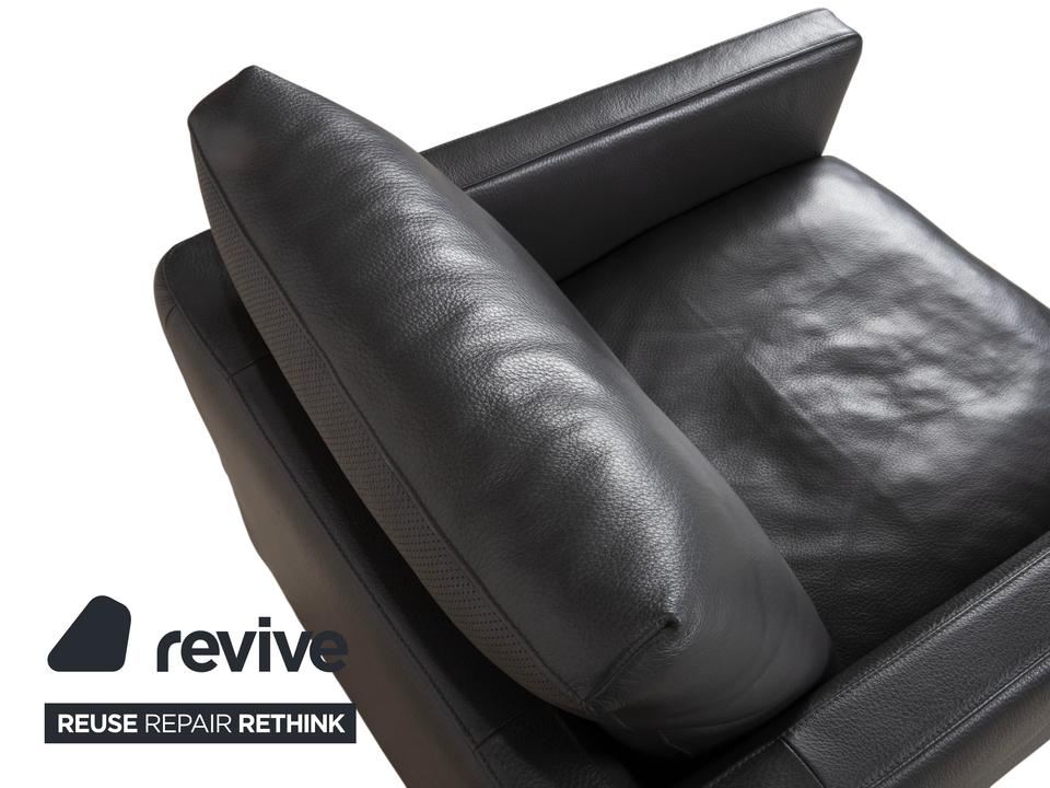 Natuzzi Relevé Leder Sessel Schwarz Anthrazit – Bild 6