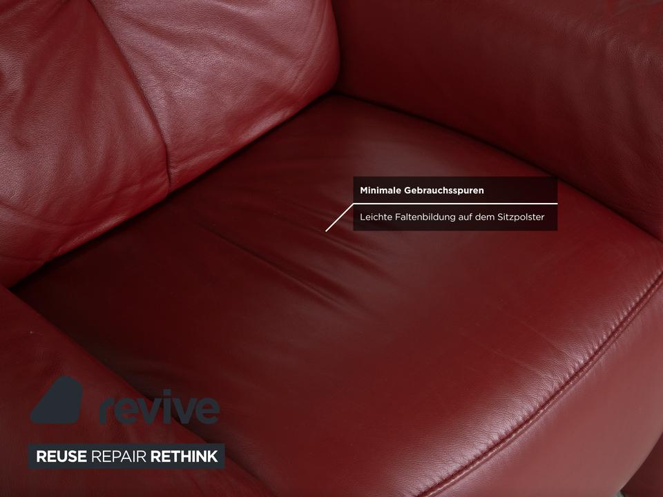 Himolla Leder Sessel Rot Kirschrot manuelle Funktion – Bild 12