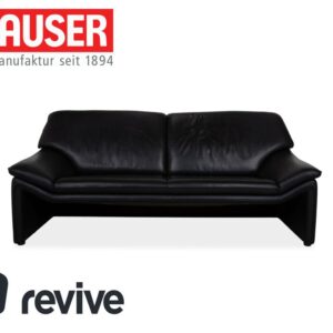 Laauser Atlanta Dreisitzer Leder Sofa Schwarz Couch