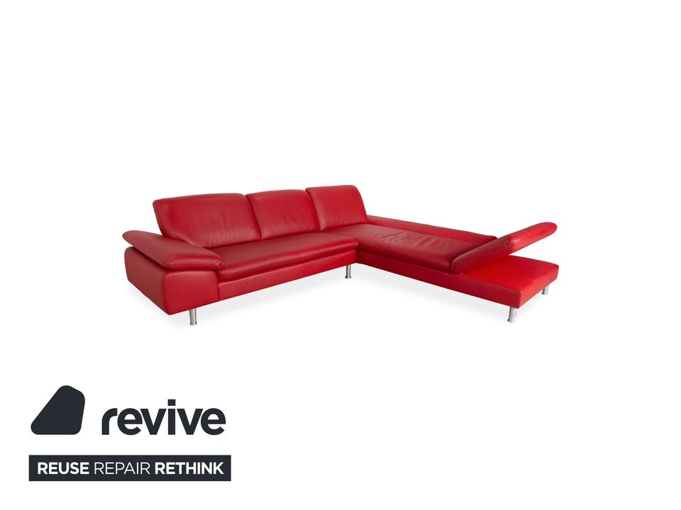 Willi Schillig Loop Leder Ecksofa Rot manuelle Funktion Sofa – Bild 5