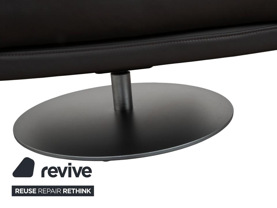 Rolf Benz Leder Metall Sessel Schwarz Anthrazit Dunkelbraun – Bild 10