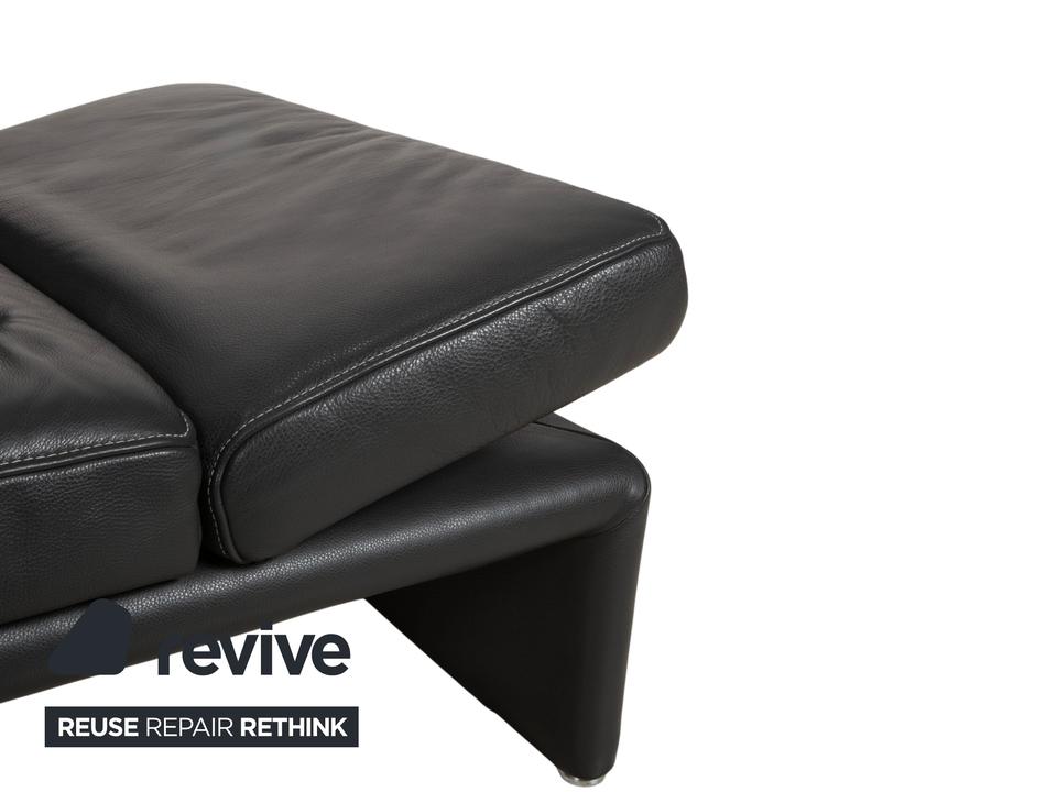 Koinor Raoul Zweisitzer Leder Sofa Grau manuelle Funktion Couch – Bild 9