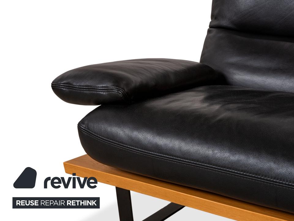 Koinor Marylin Leder Ecksofa Schwarz Holz manuelle Funktion Sofa – Bild 7