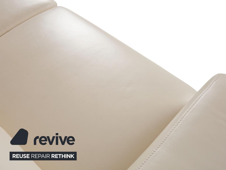 Joop 007 Leder Zweisitzer Creme Sofa Couch Metallfüße – Bild 7