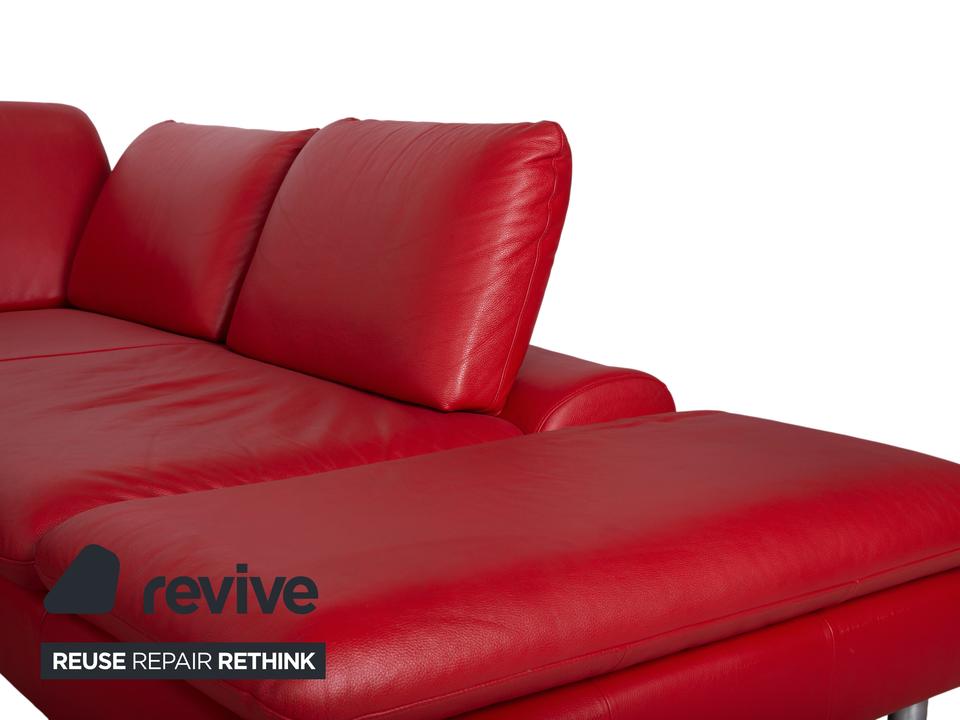 Willi Schillig Loop Leder Ecksofa Rot manuelle Funktion Sofa – Bild 7