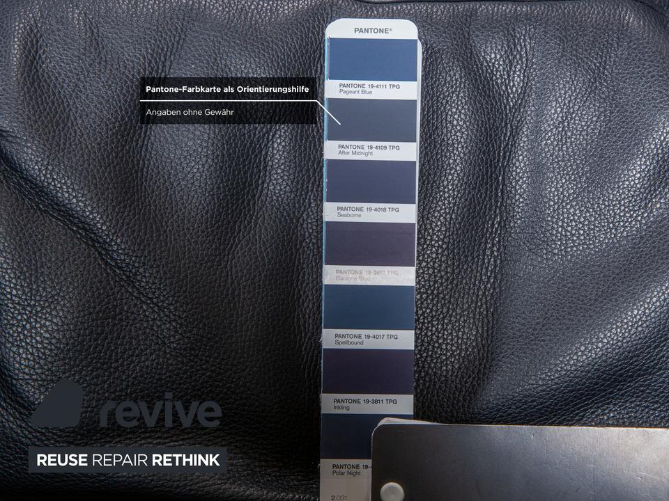 Willi Schillig Leder Sessel Dunkelblau Marineblau – Bild 7