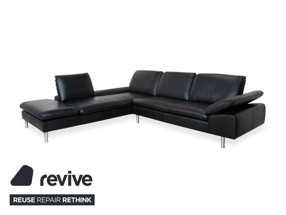 Willi Schillig Loop Leder Ecksofa Schwarz manuelle Funktion Sofa – Bild 5