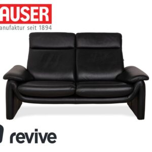 Laauser Atlanta Zweisitzer Leder Sofa Schwarz Couch manuelle