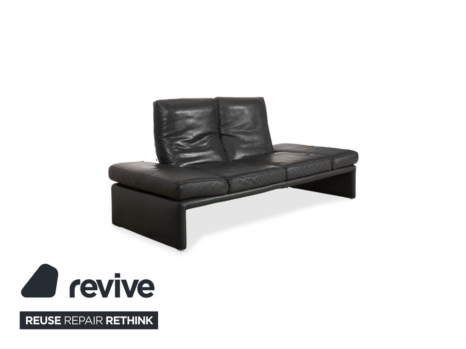 Koinor Raoul Zweisitzer Leder Sofa Grau manuelle Funktion Couch – Bild 5