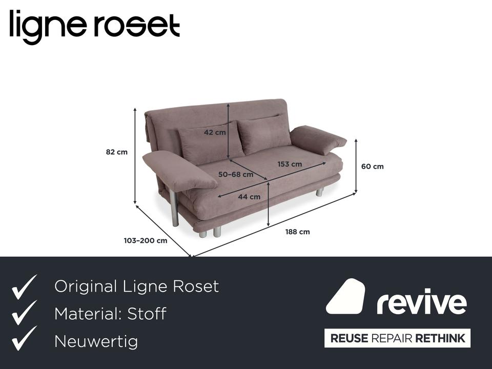 Ligne Roset Multy Stoff Dreisitzer Grau Taupe manuelle ✨ – Bild 2