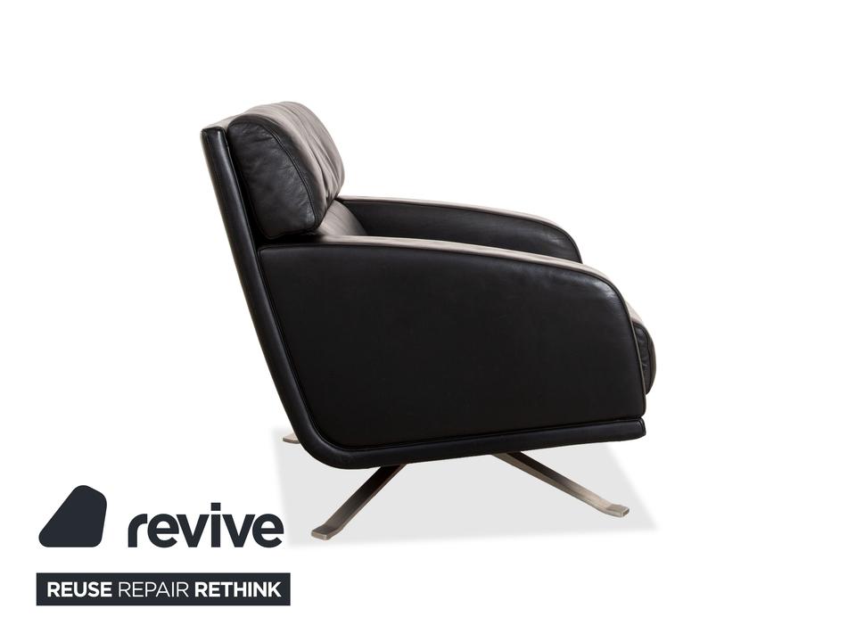 Rolf Benz Leder Sessel Schwarz Chefsessels Metall Drehkreuz – Bild 7