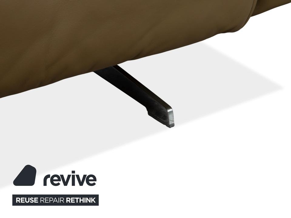 Rolf Benz 50 Dreisitzer Leder Sofa Kaki Grün Braun mit – Bild 5