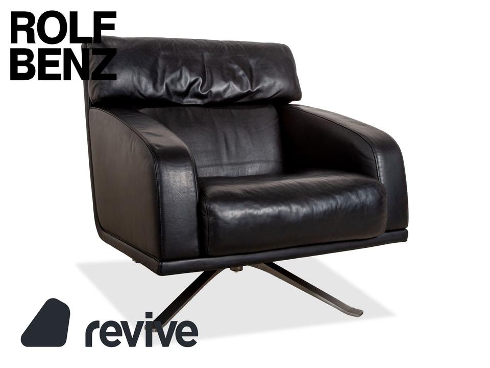 Rolf Benz Leder Sessel Schwarz Chefsessels Metall Drehkreuz