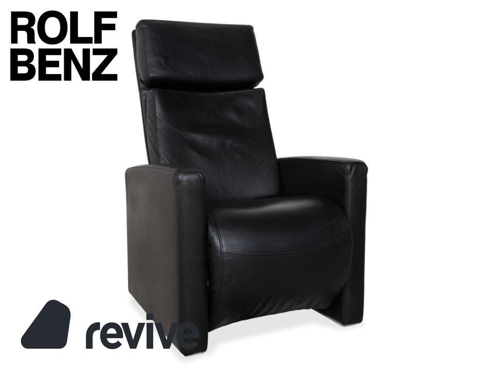 Rolf Benz EGO Leder Sessel Schwarz manuelle Funktion Hochlehner