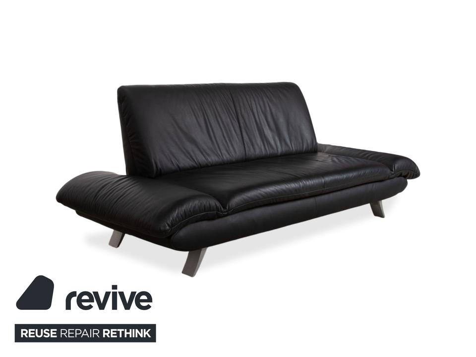 Koinor Rossini Leder Sofa Schwarz Zweisitzer manuelle Funktion – Bild 5