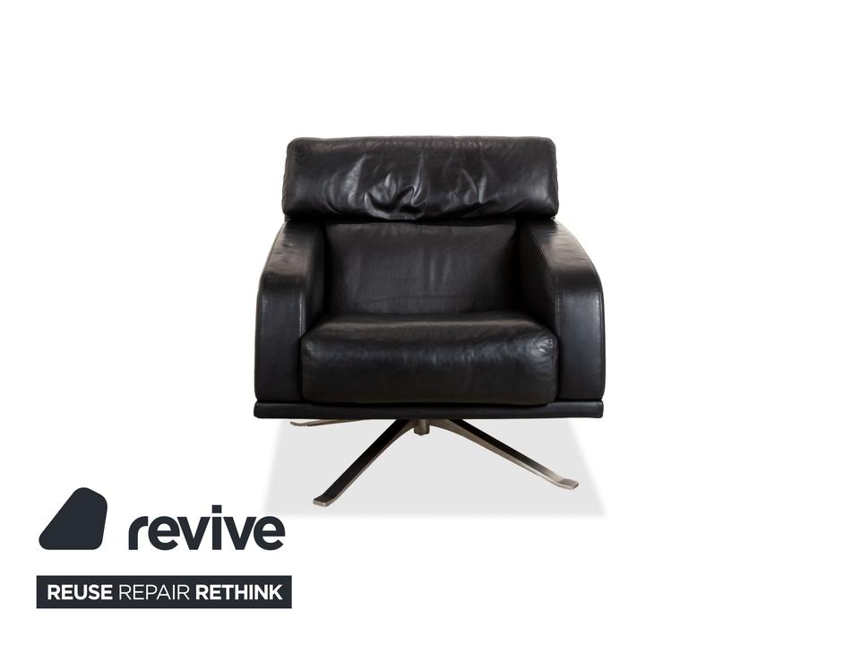 Rolf Benz Leder Sessel Schwarz Chefsessels Metall Drehkreuz – Bild 10