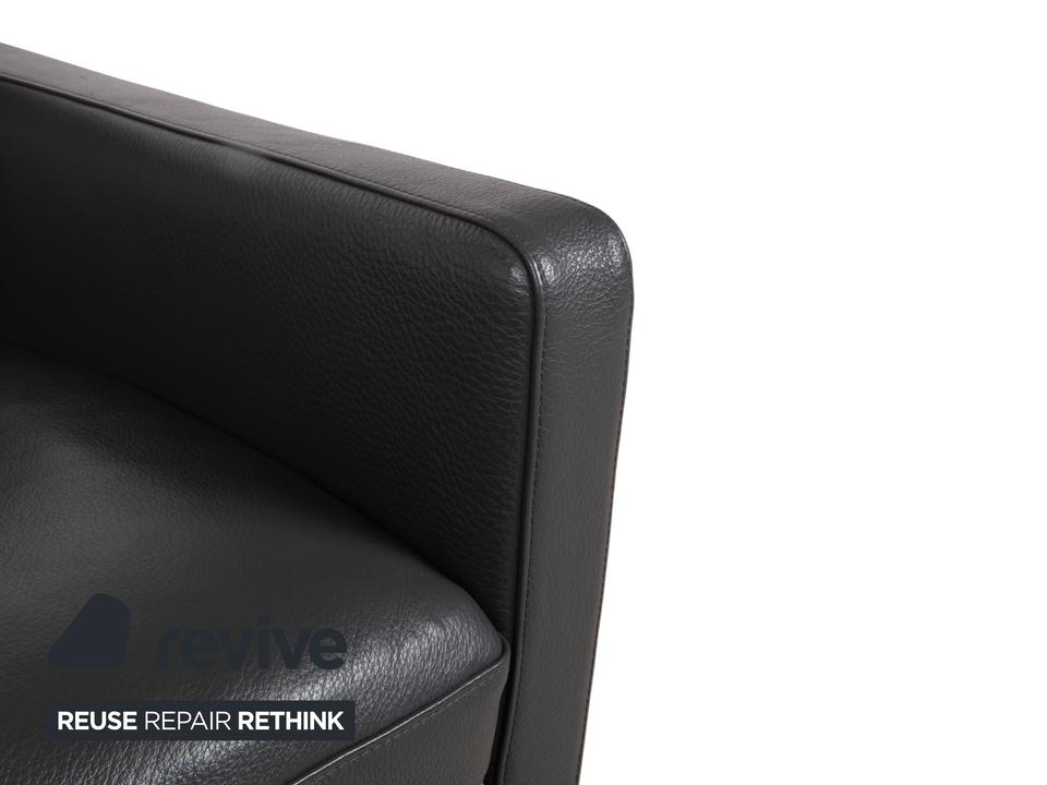 Natuzzi Relevé Leder Sessel Schwarz Anthrazit – Bild 4