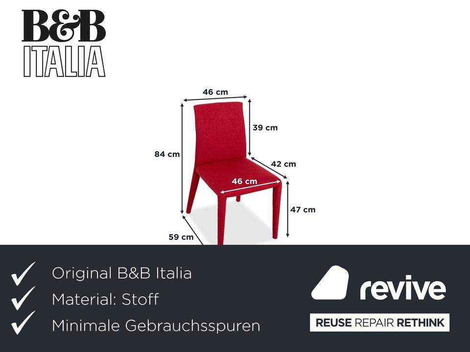 6er Garnitur B&B Italia Vol Au Vent Stoff Rot Weinrot Esszimmer – Bild 2