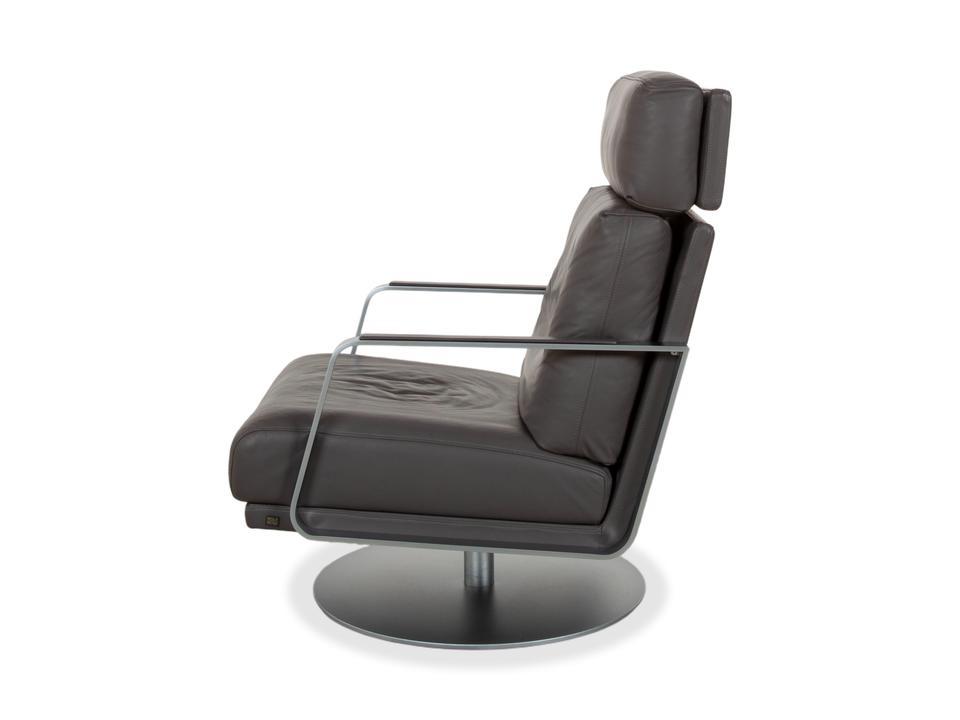 Rolf Benz Leder Metall Sessel Schwarz Anthrazit Dunkelbraun – Bild 18