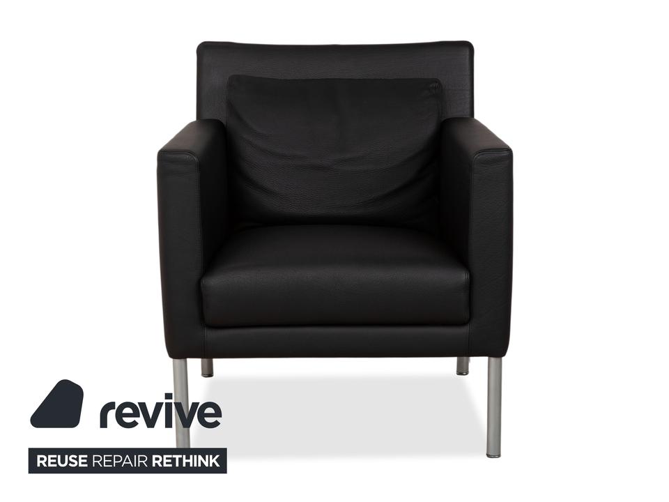 Walter Knoll Jason Leder Sessel Schwarz Nappa Leder Gestell – Bild 9
