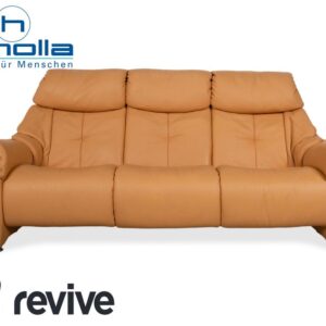 Himolla Dreisitzer Leder Sofa Cognac Orange Couch