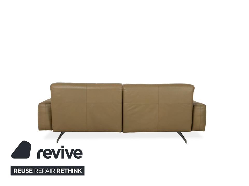 Rolf Benz 50 Dreisitzer Leder Sofa Kaki Grün Braun mit – Bild 11