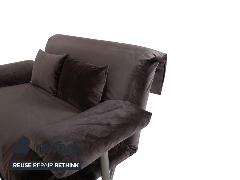 Ligne Roset Multy Zweisitzer inkl. Armlehnen Samt Stoff Grau ✨ – Bild 9