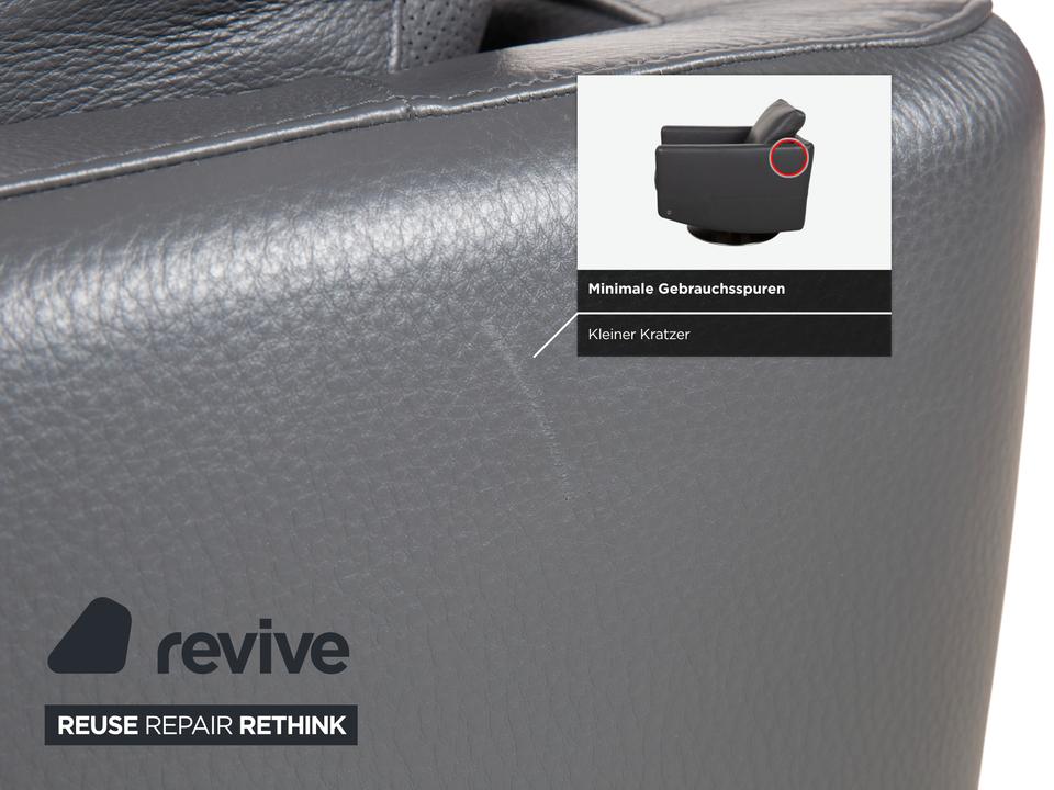 Natuzzi Relevé Leder Sessel Schwarz Anthrazit – Bild 9