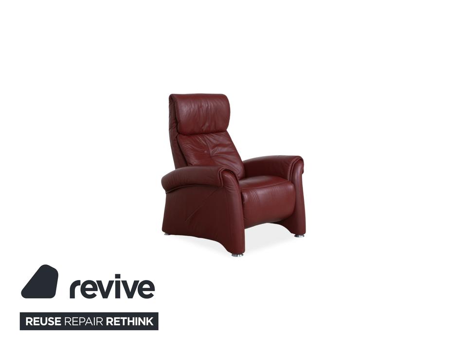 Himolla Leder Sessel Rot Kirschrot manuelle Funktion – Bild 3