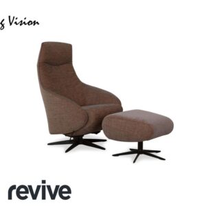 Sitting Vision MV 248 Stoff Sessel Beige Braun inkl. Hocker
