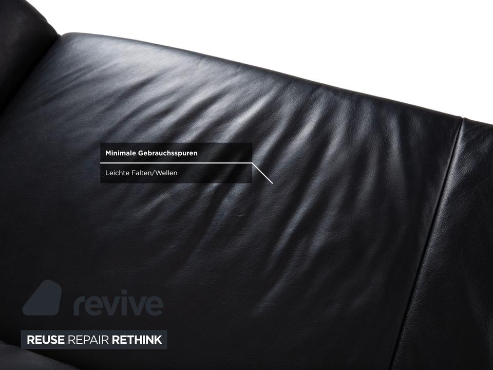 Koinor Rossini Leder Sofa Schwarz Zweisitzer manuelle Funktion – Bild 10