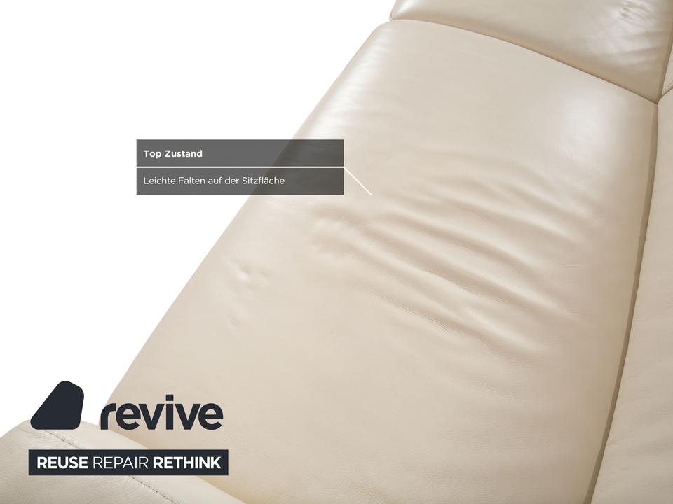 Joop 007 Leder Garnitur Dreisitzer & Zweisitzer Creme Sofa Couch – Bild 8