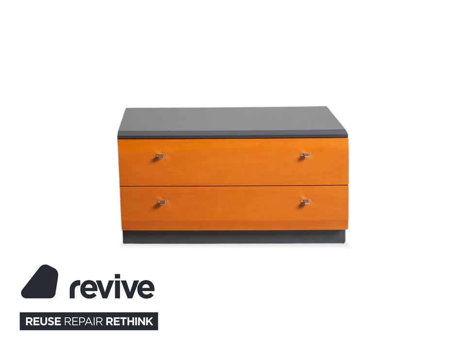 Interlübke Holz Sideboard Braun Blau Grau Navyblau Nachttisch – Bild 12