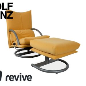 Rolf Benz BMP 418 Sessel Garnitur inkl. Hocker Stoff Gelb ✨