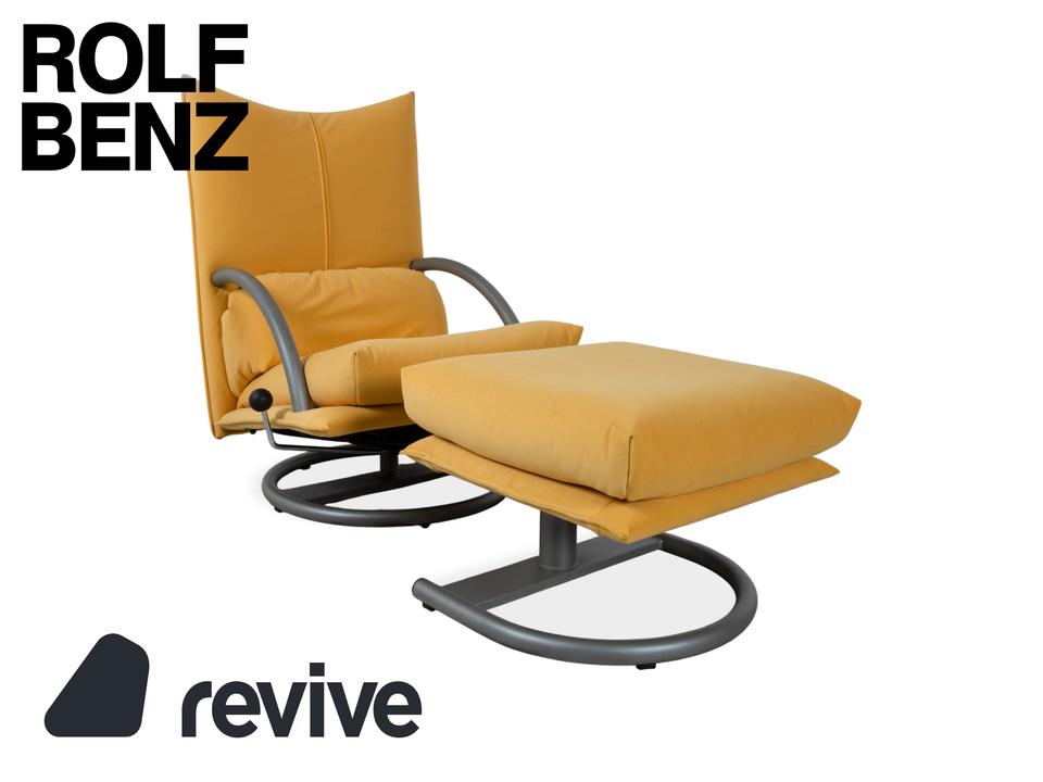 Rolf Benz BMP 418 Sessel Garnitur inkl. Hocker Stoff Gelb ✨