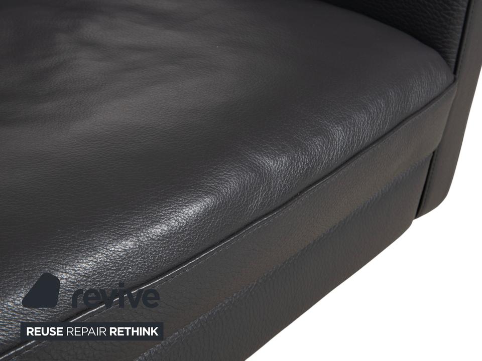 Natuzzi Relevé Leder Sessel Schwarz Anthrazit – Bild 5