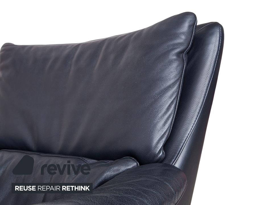 Willi Schillig Leder Sessel Dunkelblau Marineblau – Bild 4