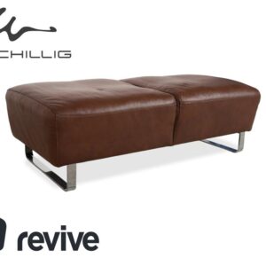 Willi Schillig Alessiio Leder Hocker Braun Mokka