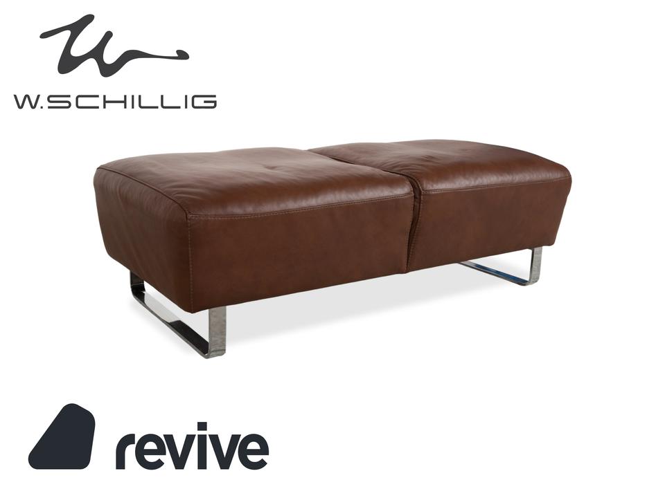 Willi Schillig Alessiio Leder Hocker Braun Mokka